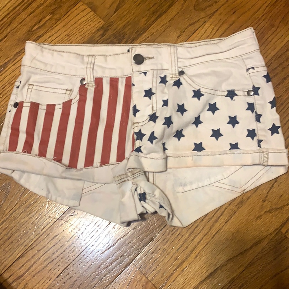 american flag jean shorts